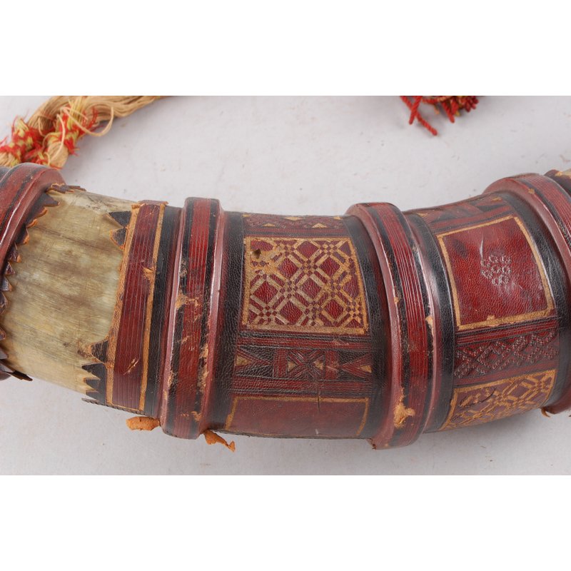 Tooled Leather Horn